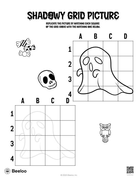 Halloween Themed Grid Drawings Beeloo Printable Crafts And Activities