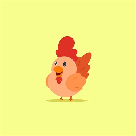 Dessin Anim Mignon De Poulet Vecteur Premium