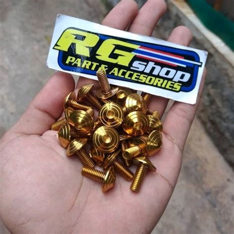 Jual Baut Probolt Gold Payung 6x15 Model Garis Drat 10 Panjang 15mm