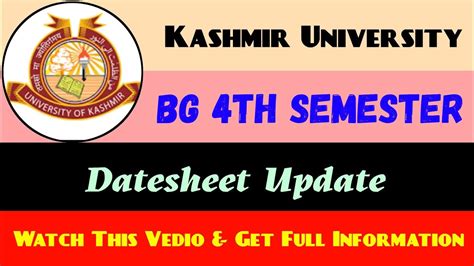 Kashmir University Bg Th Semester Batch Backlog Batches