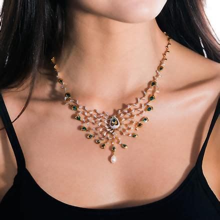 Ritzy Peacock Necklace Jewellery India Online Caratlane Gold