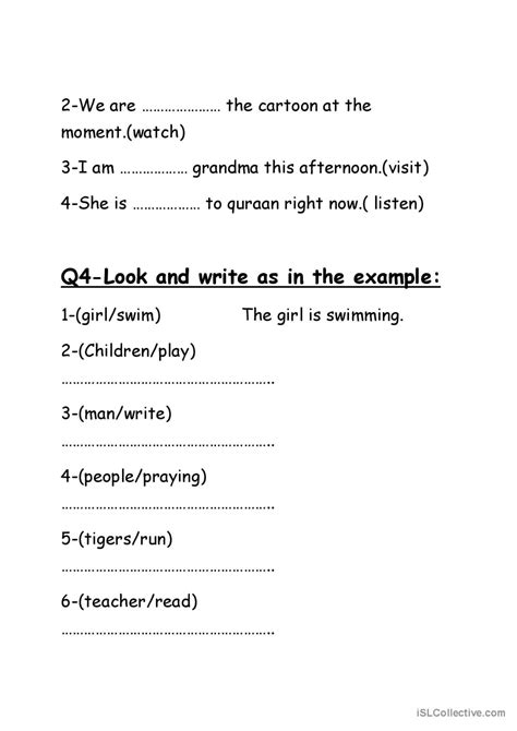 Present Continuous Affirmative Form English ESL Worksheets Pdf Doc