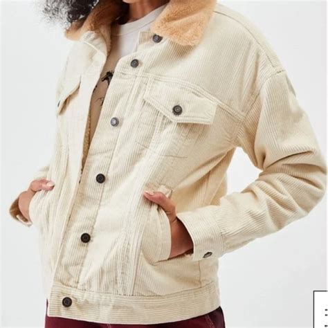 Pacsun Jackets And Coats Pacsun Oversized Cream Corduroy Sherpa Trucker Jacket Poshmark