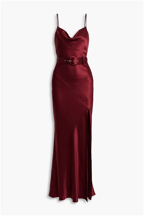 Nicholas Simone Belted Silk Satin Maxi Dress The Outnet