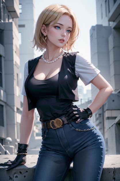 Premium Photo Android 18 Waifu