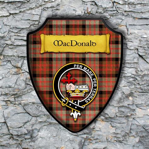 Macdonald Shield Plaque With Scottish Clan Coat Of Arms Badge Etsy