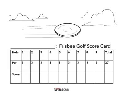 Frisbee Golf Score Card Printable | Scholastic | Parents