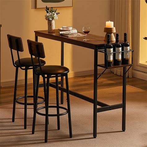 Amazon P Purlove Bar Table Set Of Pub Height Table With