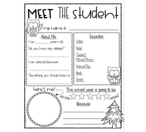 Meet The Teacher Editable Handout Back To School All About Me Owl Theme Made By Teachers