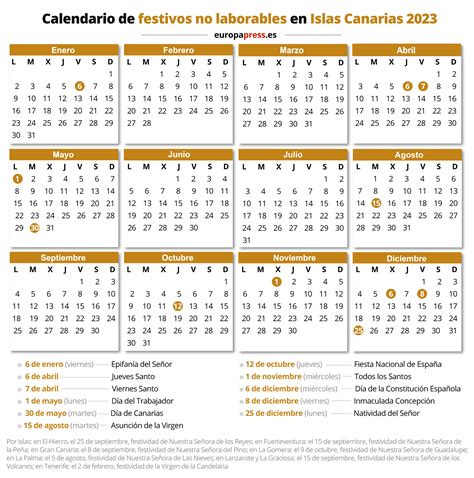 Calendario Laboral En Canarias Image To U