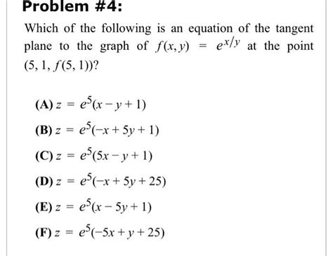 Solved Which Of The Following Is An Equation Of The Tangent