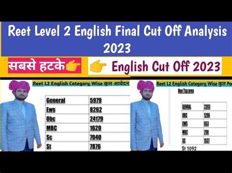 Reet Level 2 English Exam 2023 Final Cut Off Analysis Reet English