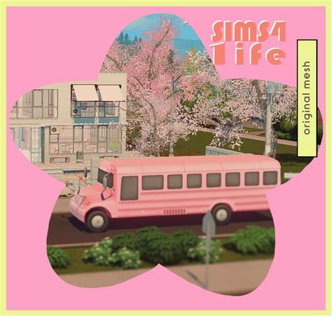 Pink School Bus Override Sims 4