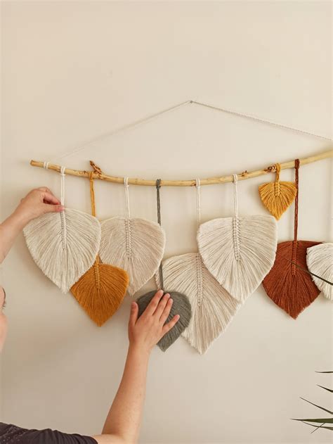 Leaves Nursery Decor Custom Made Large Feather Macrame Wall Hanging