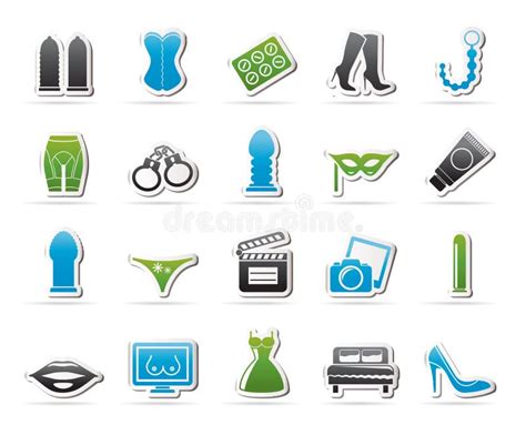 Sex Erotic And Temptation Icons Stock Vector Illustration Of Boots Lips 65203391