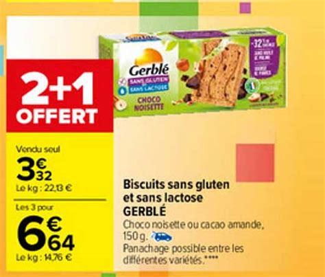 Promo Biscuits Sans Gluten Et Sans Lactose Gerbl Chez Carrefour