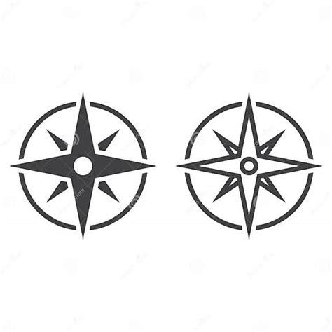 Compass Line Icon Navigation Outline And Solid Vector Sign Stock Vector Illustration Of Icon