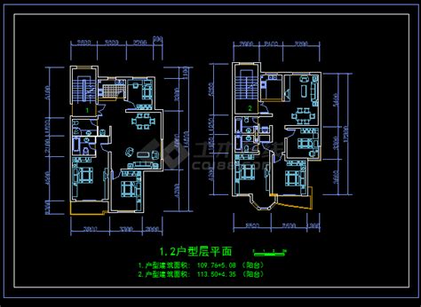 20种小区住宅1梯2户标准层对称及不对称户型 图户型图土木在线