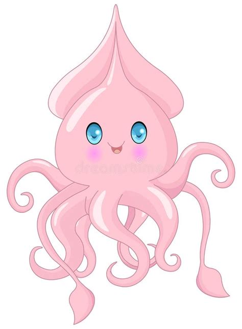 Cute Squid Stock Vector Image Of Image Ocean Graphics