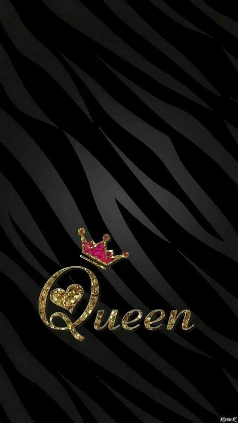 Black Queen Golden Glitter Zebra Background Pink Crown Hd Phone