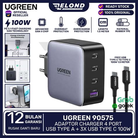 Jual Ugreen W Adaptor Kepala Charger Gan Port Fast Charging W