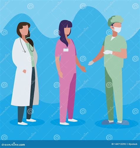 Group Of Professional Workers Characters Stock Illustration