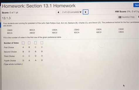 Solved The Preference Ballots For Three Candidates A B C