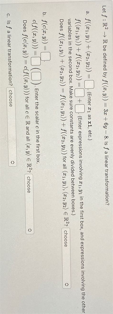 Solved Let F R2→r ﻿be Defined By F X Y 3x 6y 8 ﻿is F