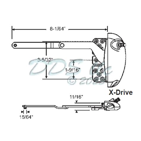 Sill Mounted Casement Operator 36 539RHW XD Window And Door Parts