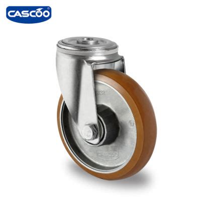 China Cascoo Mm Brown Swivel With Total Brake Castor Aluminium Rim