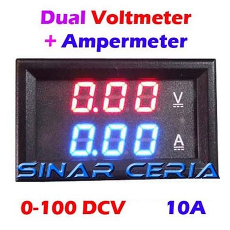 Jual Dual Voltmeter Ampere Meter Digital Ampere Meter Voltmeter 10a 0 100v Ammeter 10 Amp