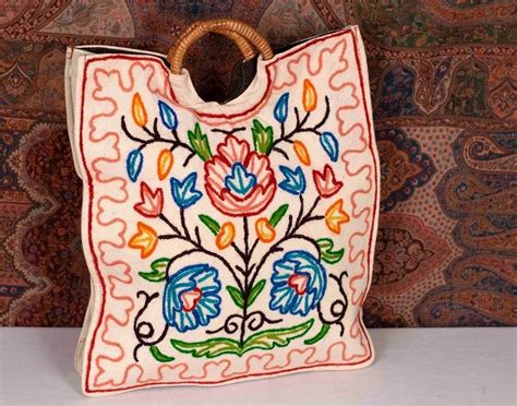 Square Crewel Kashmiri Aari Work Ring Bag At Rs Embroidered