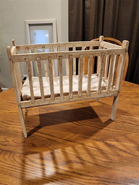 Antique Doll Bed With Mattress Etsy