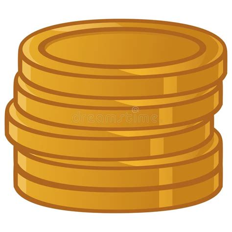 Gold Coins Cash Money Piles Vector Illustration Stack Stock