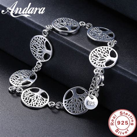 Pulsera De Plata De Ley Para Mujer Pulsera Rbol De La Vida