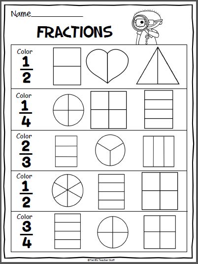 Fractions Grade 1 Worksheets