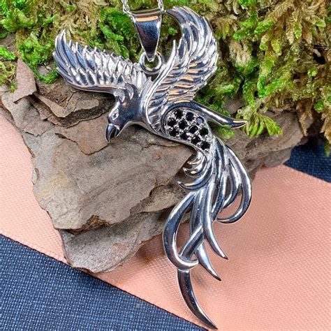 Phoenix Necklace Celtic Jewelry Bird Pendant Firebird | Etsy