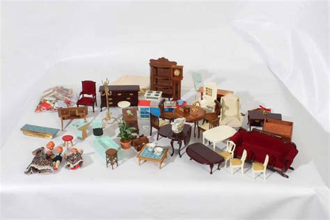 Hand Crafted Dollhouse And Furniture Ebth