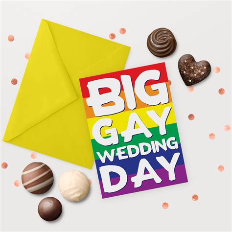 Big Gay Wedding Day Card Lgbt Wedding Same Sex Marriage Card Hen