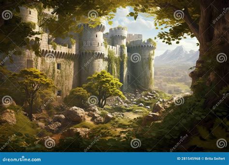 Ancient Castle Ruins Ivy Covered Stone Walls Forgotten Tales Of Valor