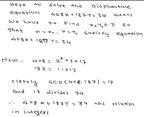 Answered Solve The Diophantine Equation X Bartleby