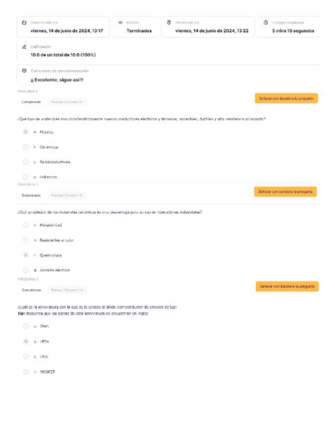 Examen Semana 6 Quimica UTEL Comenzado En Estado 8 Finalizado En