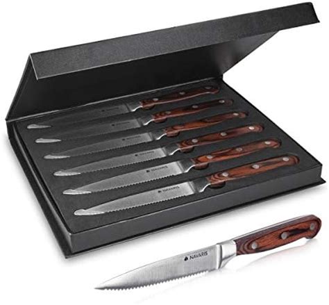 Navaris Set Of Steak Knives Set Of 6 Stainless Steel Steak Knives