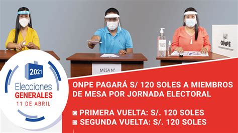 D U Onpe Pagara S Soles A Miembros De Mesa Por