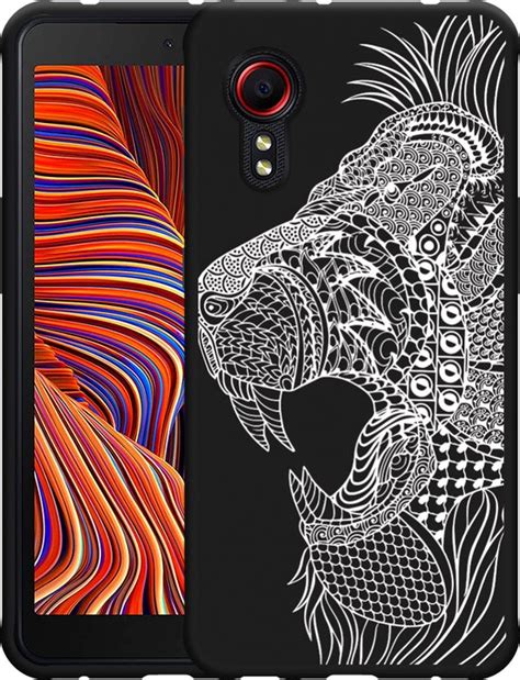 Cazy Hoesje Zwart Geschikt Voor Samsung Galaxy Xcover Mandala Lion