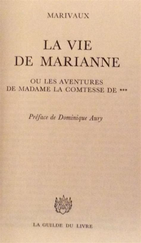 La Vie De Marianne By Marivaux Very Good Hardcover 1968 Artful