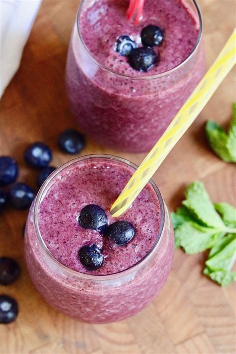 Blueberry Banana Smoothie The Cheeky Chickpea