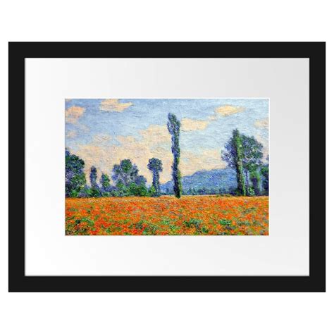 Gerahmtes Poster Mohnfeld Giverny Von Claude Monet Claude Monet