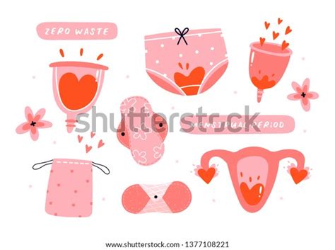 Menstruation Theme Period Various Feminine Hygiene Stock Vector Royalty Free 1377108221