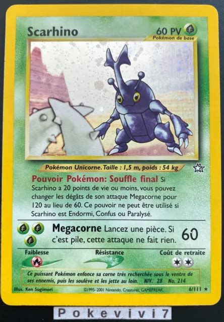 CARTE POKEMON SCARHINO 6 111 HOLO Néo Genesis Wizards FR EUR 39 90